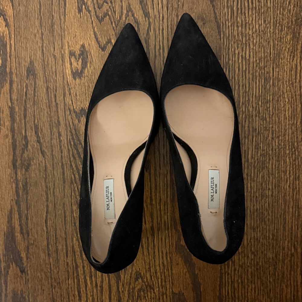 M.M. LAFLEUR Black Suede Heels